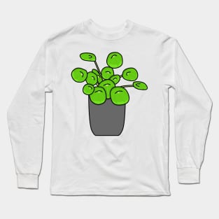 Pannenkoekplant Pilea Peperomioides Color Long Sleeve T-Shirt